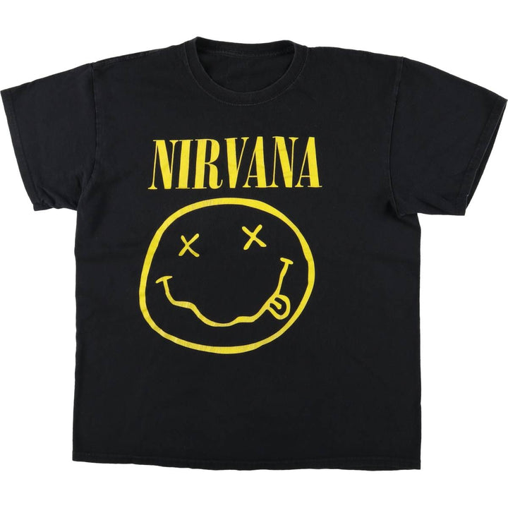 NIRVANA Nirvana Band T-shirt, Band T, Men's M size unclear black type Vintage Second Hand