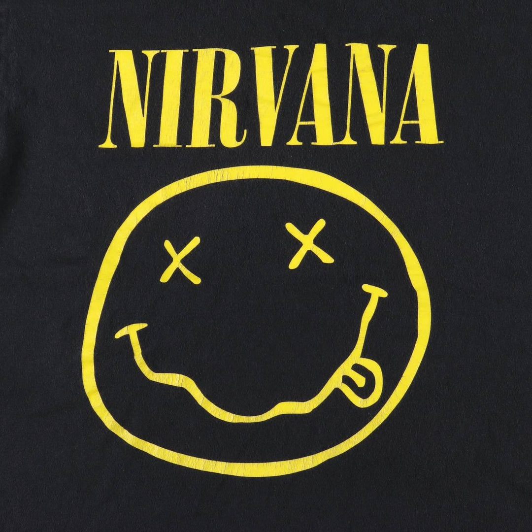 NIRVANA Nirvana Band T-shirt, Band T, Men's M size unclear black type Vintage Second Hand