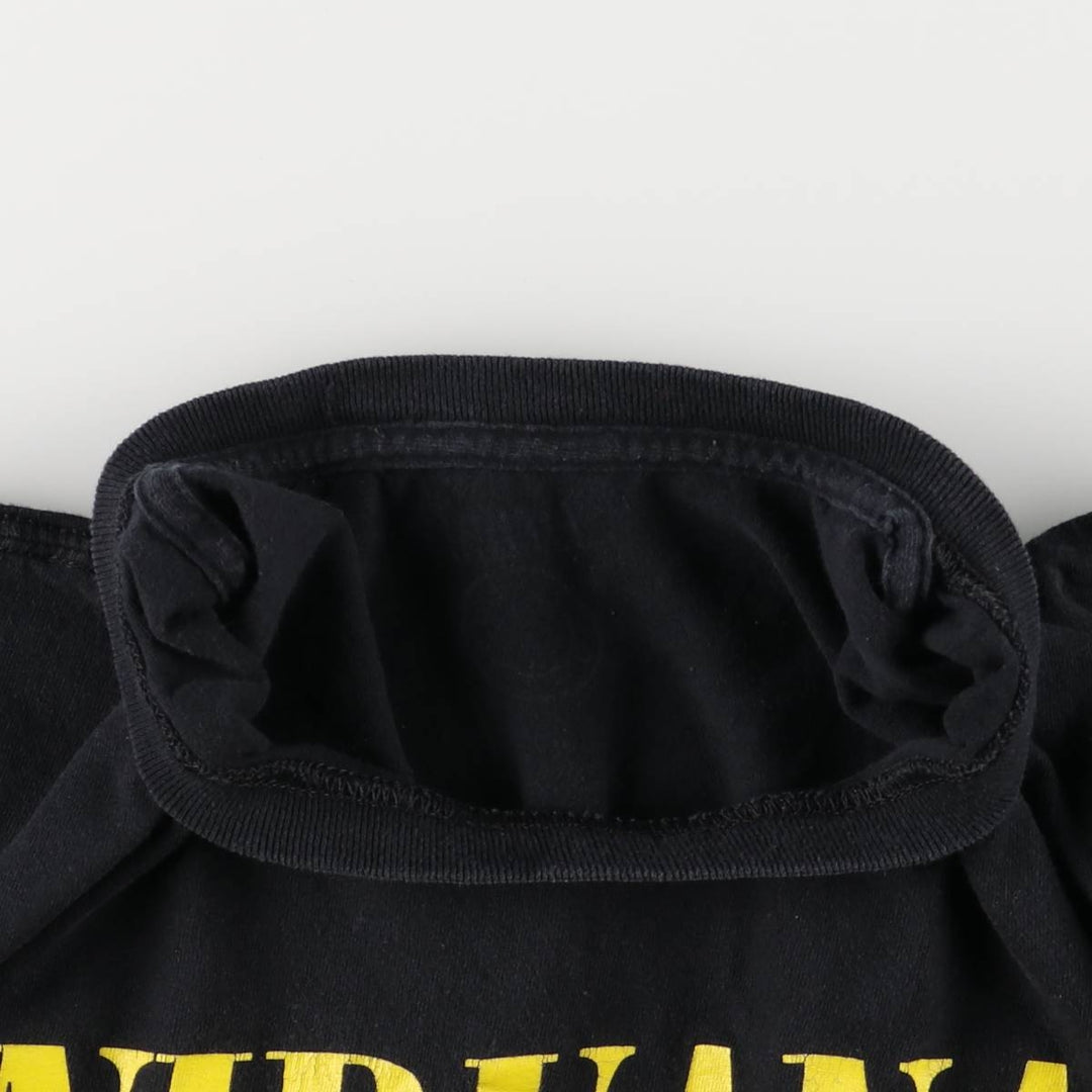 NIRVANA Nirvana Band T-shirt, Band T, Men's M size unclear black type Vintage Second Hand