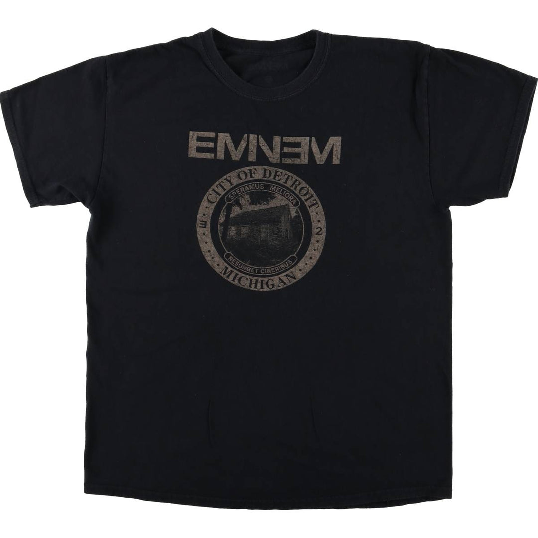 EMINEM Rap T-shirt, Men's L size cotton black type Vintage Second Hand