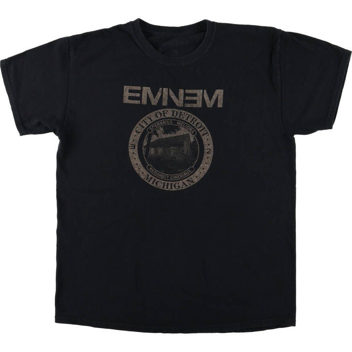 EMINEM Rap T-shirt, Men's L size cotton black type Vintage Second Hand
