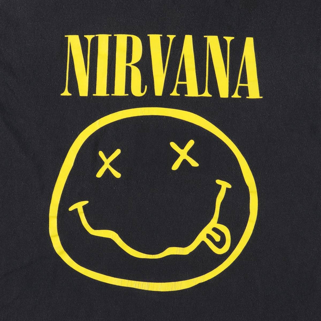 NIRVANA Nirvana Band T-shirt, Band T, Men's L size cotton black type Vintage Second Hand