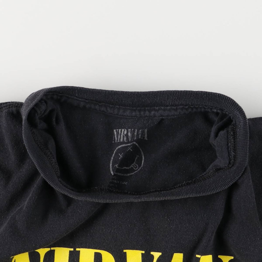 NIRVANA Nirvana Band T-shirt, Band T, Men's L size cotton black type Vintage Second Hand