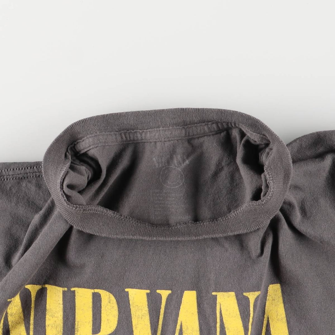 NIRVANA Nirvana Band T-shirt, Band T, Men's M size unclear Charcoal Vintage Second Hand