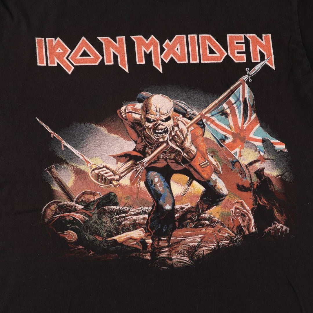 IRON MAIDEN Iron Maiden Band T-shirt Band T Men's M size unclear black type Vintage Second Hand