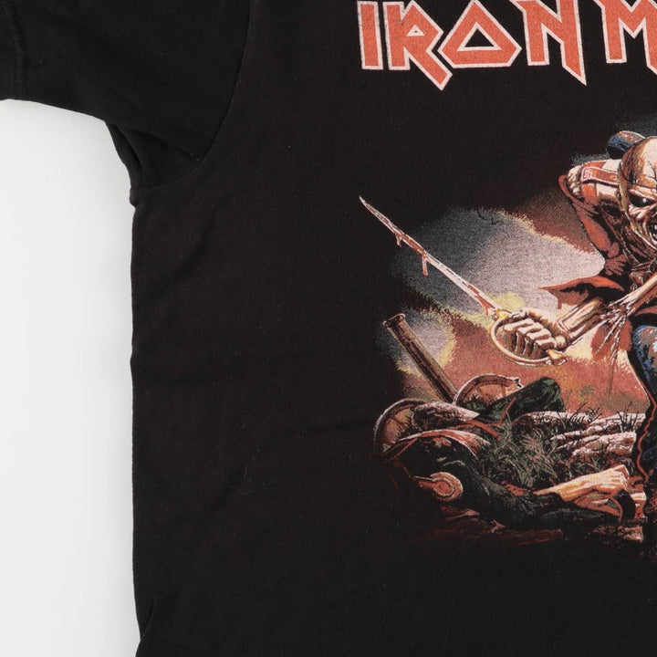 IRON MAIDEN Iron Maiden Band T-shirt Band T Men's M size unclear black type Vintage Second Hand