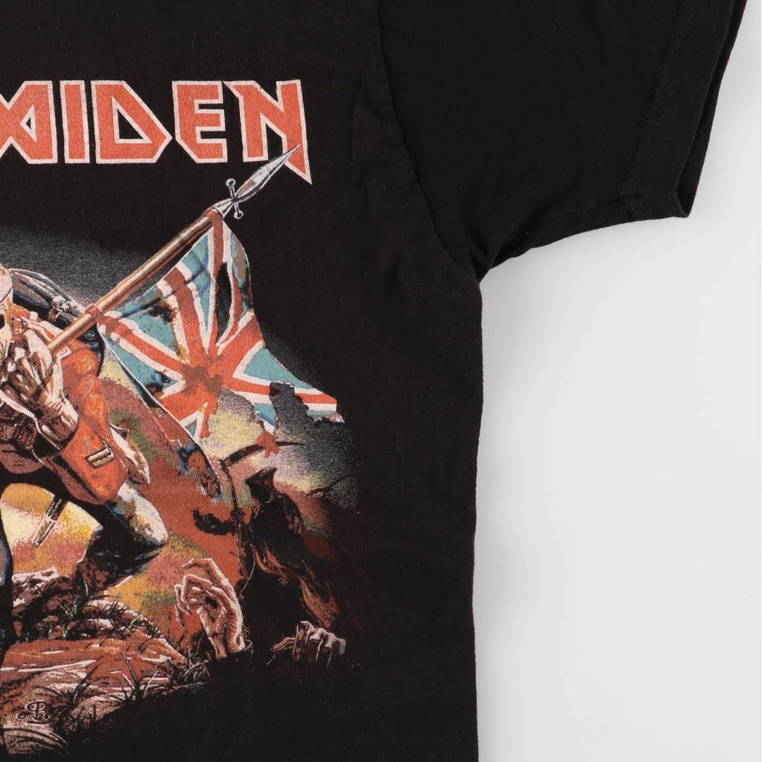 IRON MAIDEN Iron Maiden Band T-shirt Band T Men's M size unclear black type Vintage Second Hand