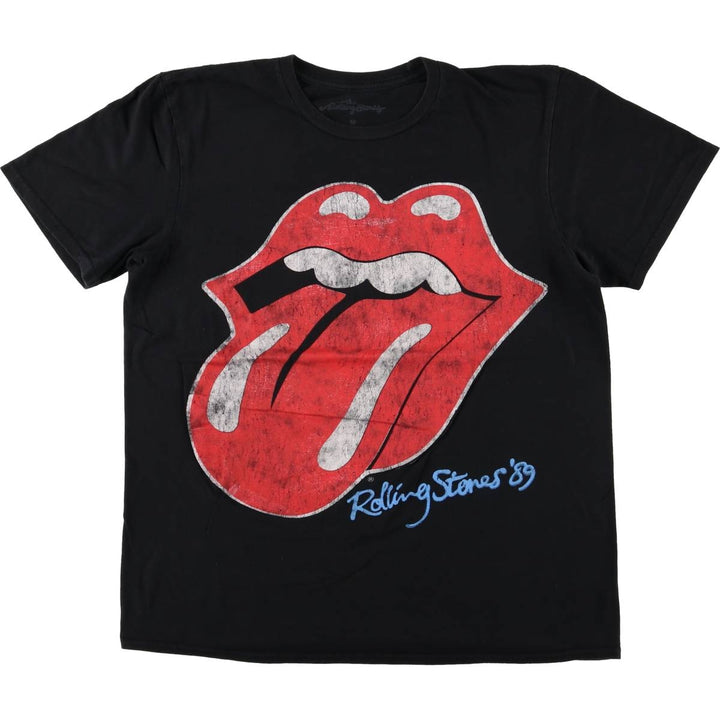 The Rolling Stones Band T-shirt, Men's M size cotton black type Vintage Second Hand