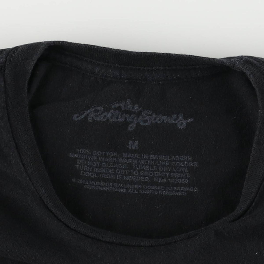 The Rolling Stones Band T-shirt, Men's M size cotton black type Vintage Second Hand