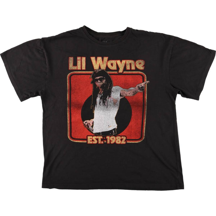 LIL WAYNE Rap T-shirt, Men's M size cotton black type Vintage Second Hand