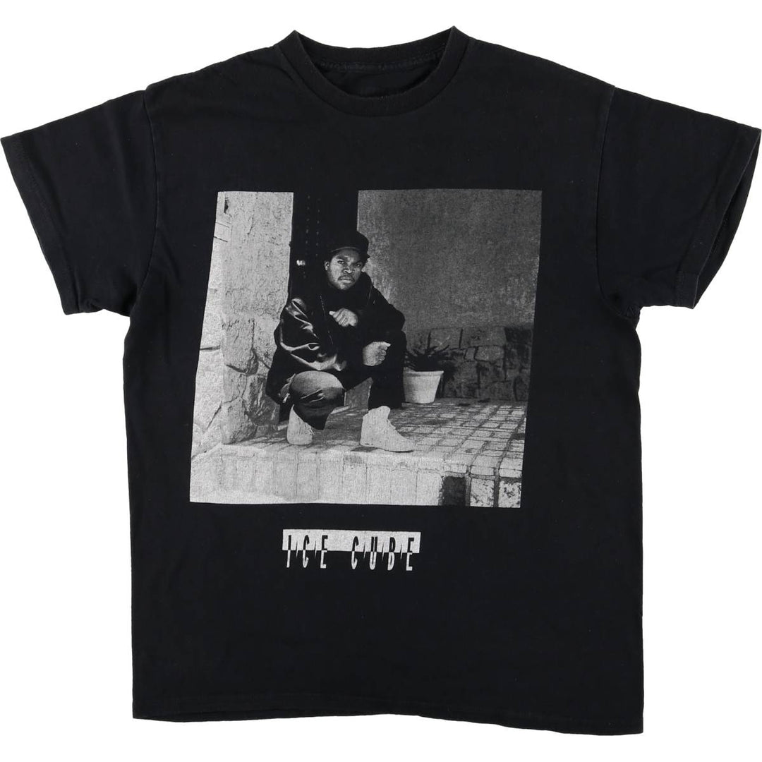 ICE CUBE Rap T-shirt, Men's M size cotton black type Vintage Second Hand