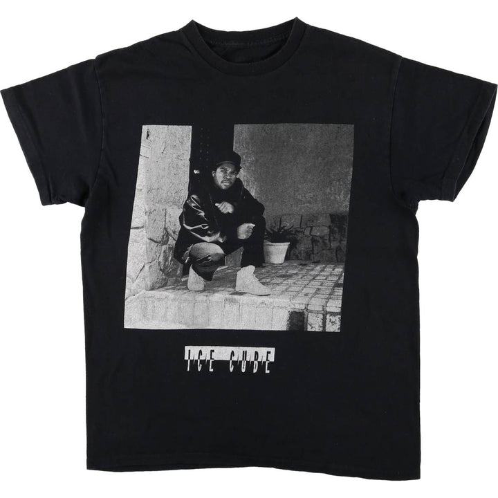 ICE CUBE Rap T-shirt, Men's M size cotton black type Vintage Second Hand