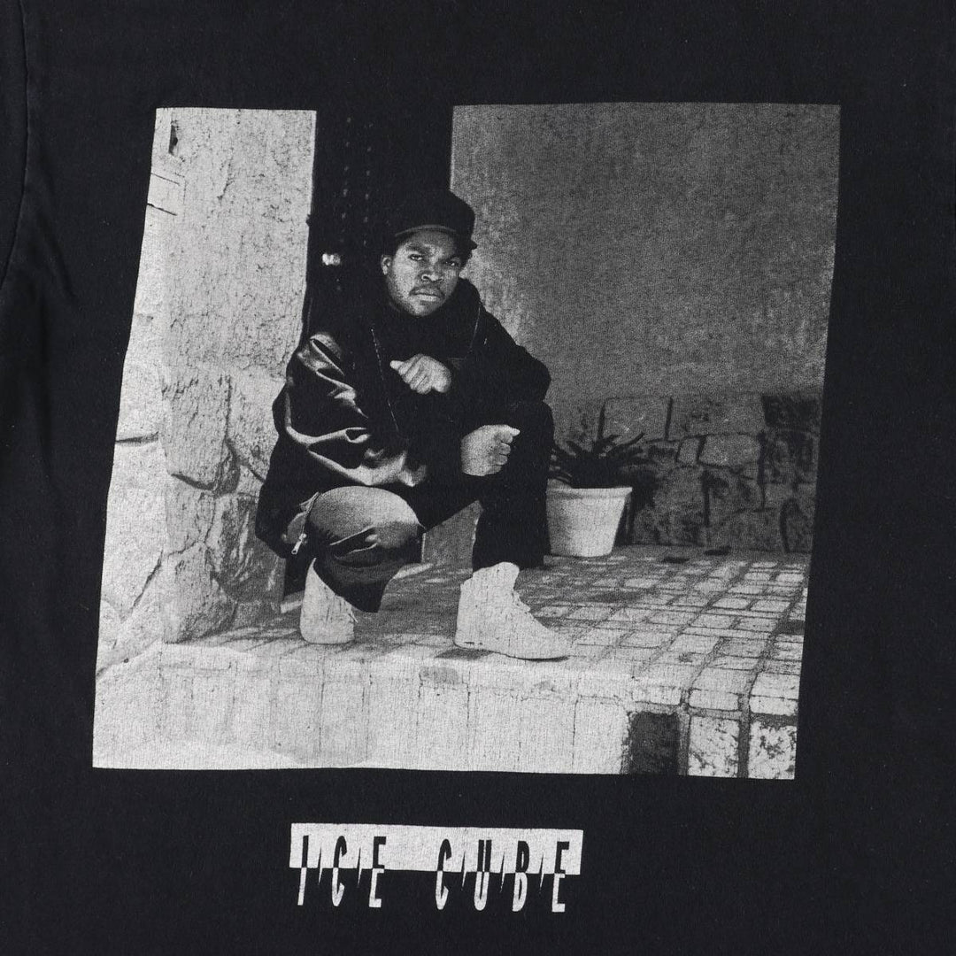 ICE CUBE Rap T-shirt, Men's M size cotton black type Vintage Second Hand