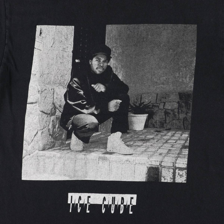 ICE CUBE Rap T-shirt, Men's M size cotton black type Vintage Second Hand