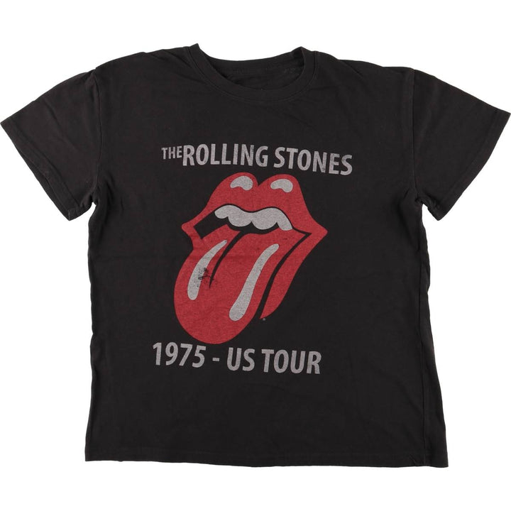 The Rolling Stones Band T-shirt, Band T, Men's L size cotton black type Vintage Second Hand