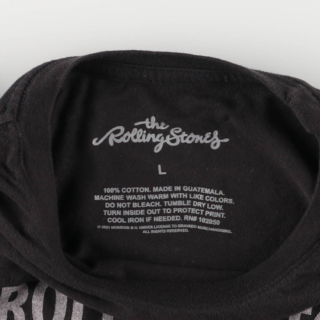 The Rolling Stones Band T-shirt, Band T, Men's L size cotton black type Vintage Second Hand