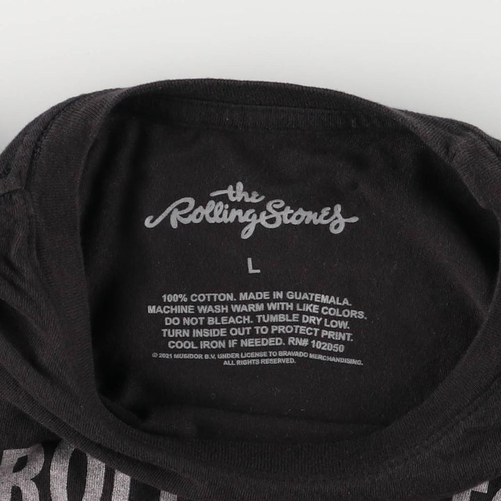 The Rolling Stones Band T-shirt, Band T, Men's L size cotton black type Vintage Second Hand