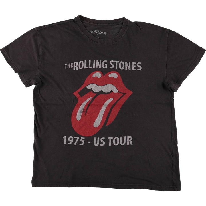 The Rolling Stones Band T-shirt, Band T, Men's L size cotton black type Vintage Second Hand
