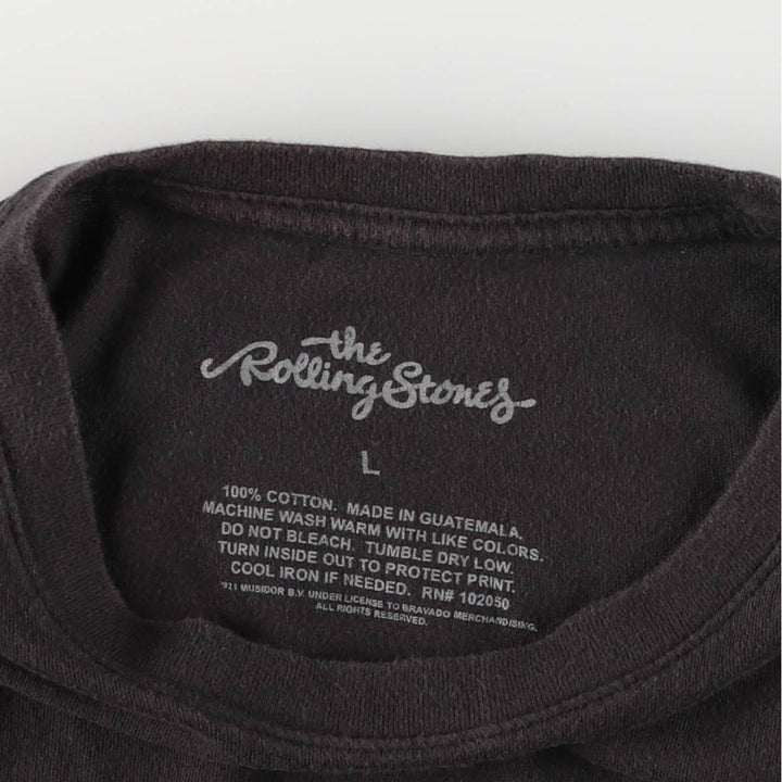 The Rolling Stones Band T-shirt, Band T, Men's L size cotton black type Vintage Second Hand