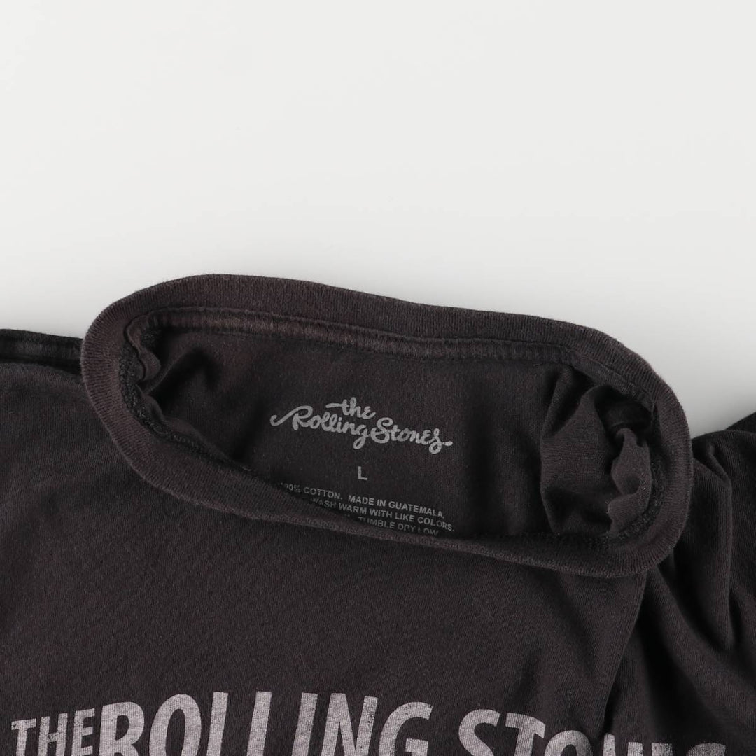 The Rolling Stones Band T-shirt, Band T, Men's L size cotton black type Vintage Second Hand