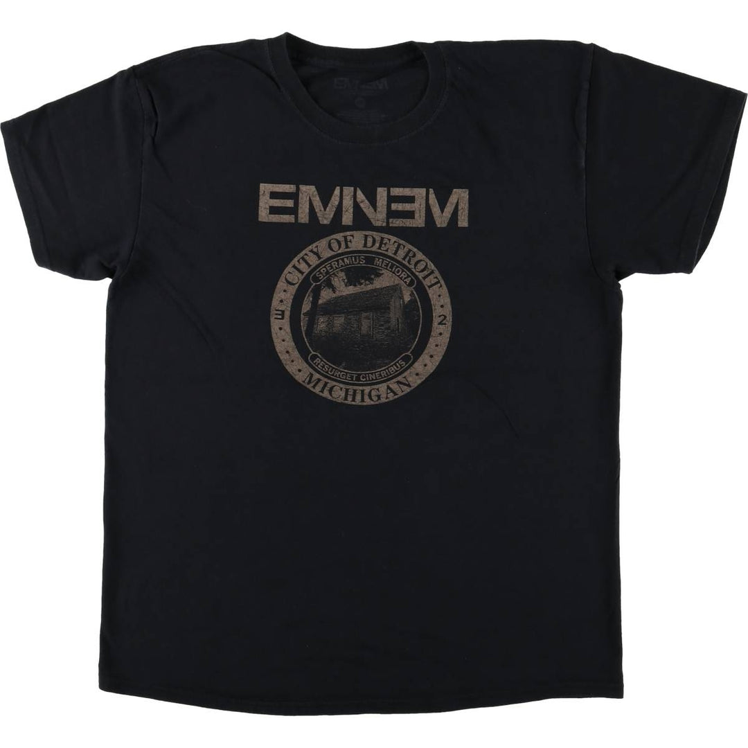 EMINEM Rap T-shirt, Men's L size cotton black type Vintage Second Hand