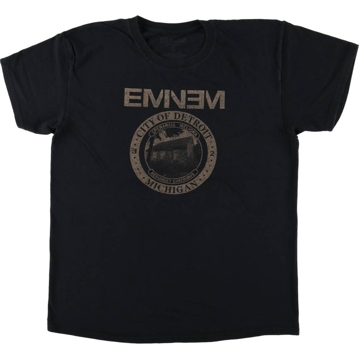 EMINEM Rap T-shirt, Men's L size cotton black type Vintage Second Hand