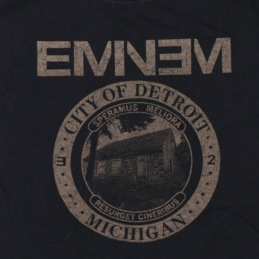 EMINEM Rap T-shirt, Men's L size cotton black type Vintage Second Hand