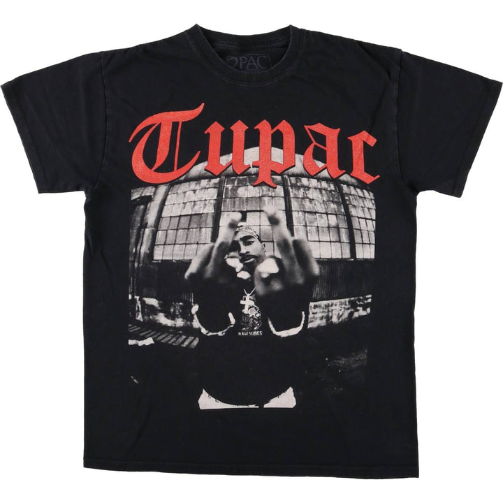 2pac rap t-shirt, men's size M cotton black type Vintage Second Hand