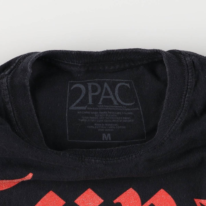 2pac rap t-shirt, men's size M cotton black type Vintage Second Hand