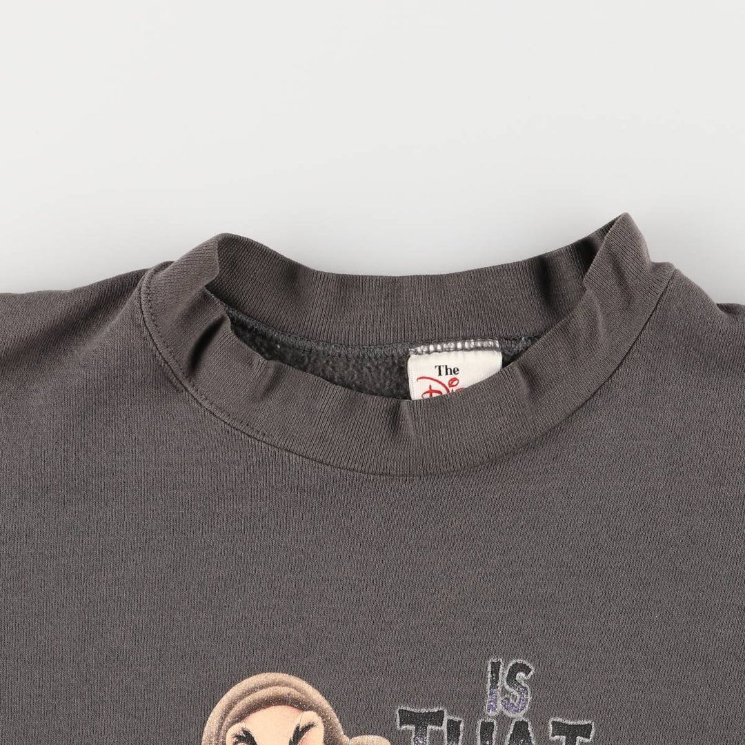 Disney Store Snow White and the Seven Dwarfs Grumpy Angry Character Sweatshirt, Made in USA, Men's Size XL cotton gray type Vintage Second Hand