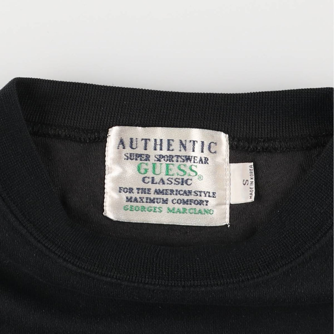 Vintage 90'S Guess by Georges Marciano logo sweatshirt, size small, men's polyester black type Vintage Second Hand
