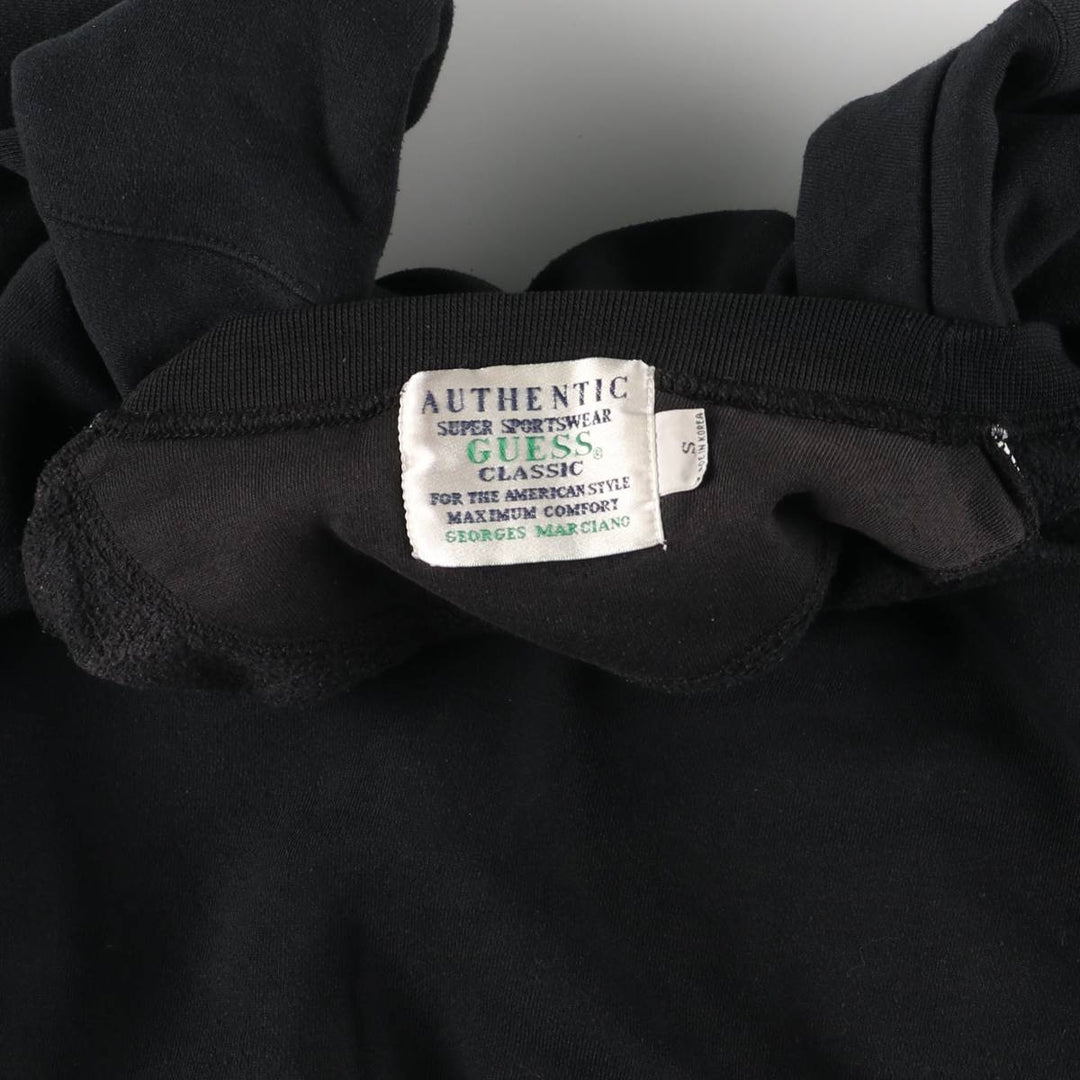 Vintage 90'S Guess by Georges Marciano logo sweatshirt, size small, men's polyester black type Vintage Second Hand