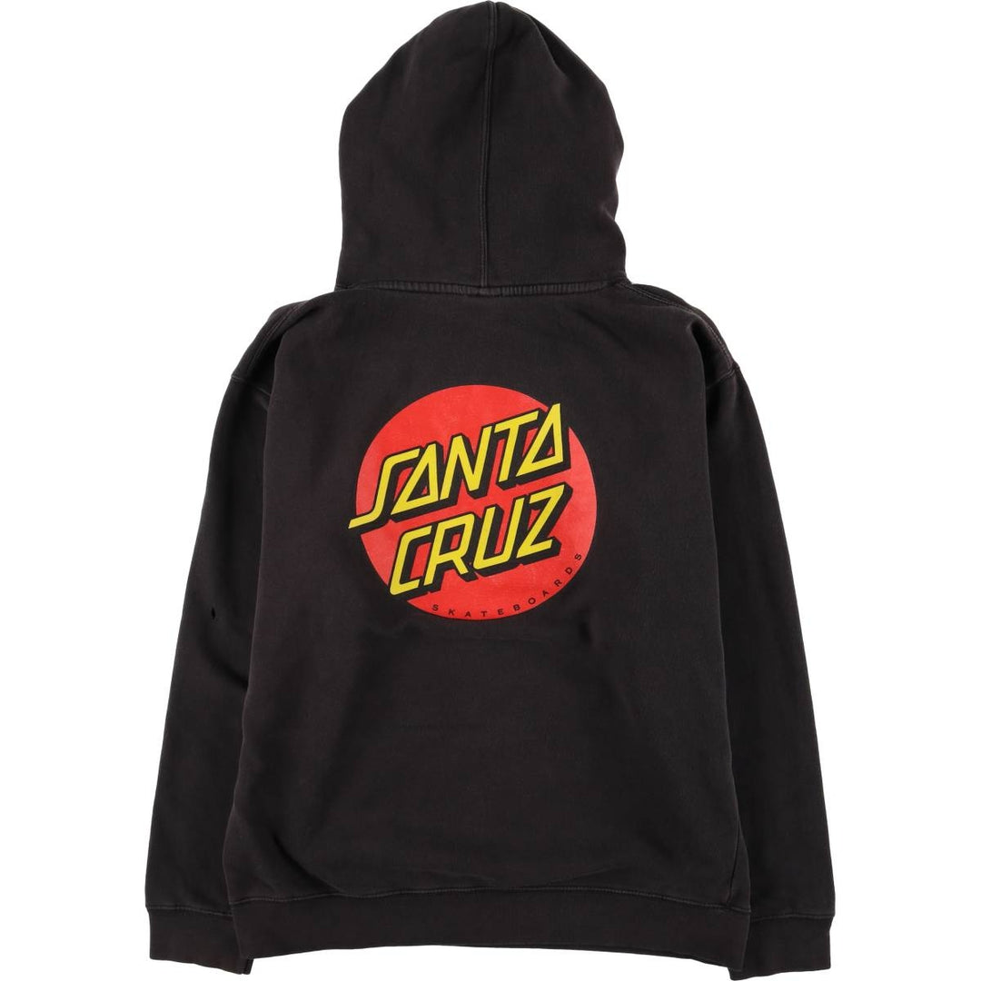 SANTA CRUZ Sweat Pullover Hoodie Men's Size L cotton black type Vintage Second Hand