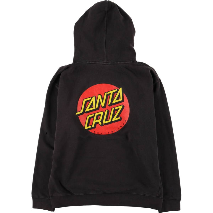 SANTA CRUZ Sweat Pullover Hoodie Men's Size L cotton black type Vintage Second Hand