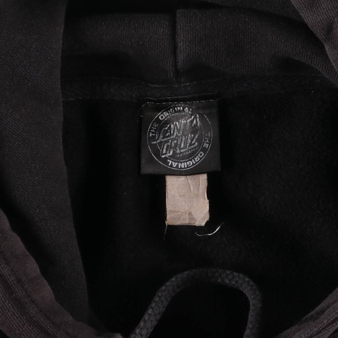SANTA CRUZ Sweat Pullover Hoodie Men's Size L cotton black type Vintage Second Hand