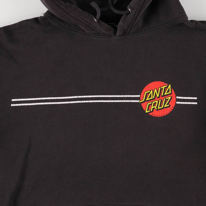 SANTA CRUZ Sweat Pullover Hoodie Men's Size L cotton black type Vintage Second Hand