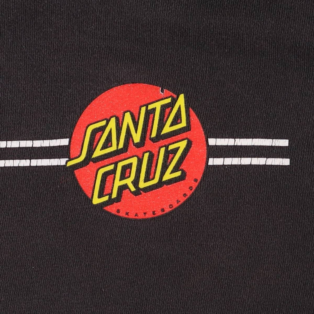 SANTA CRUZ Sweat Pullover Hoodie Men's Size L cotton black type Vintage Second Hand