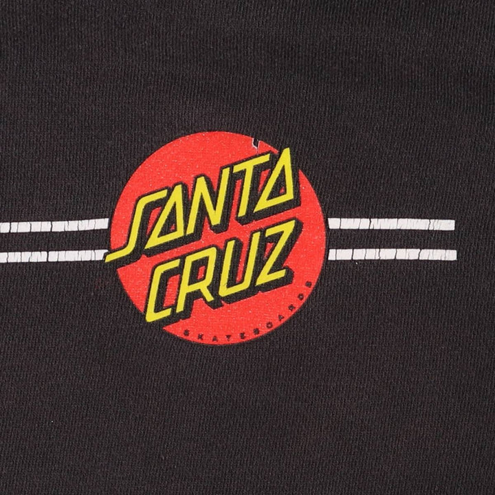 SANTA CRUZ Sweat Pullover Hoodie Men's Size L cotton black type Vintage Second Hand