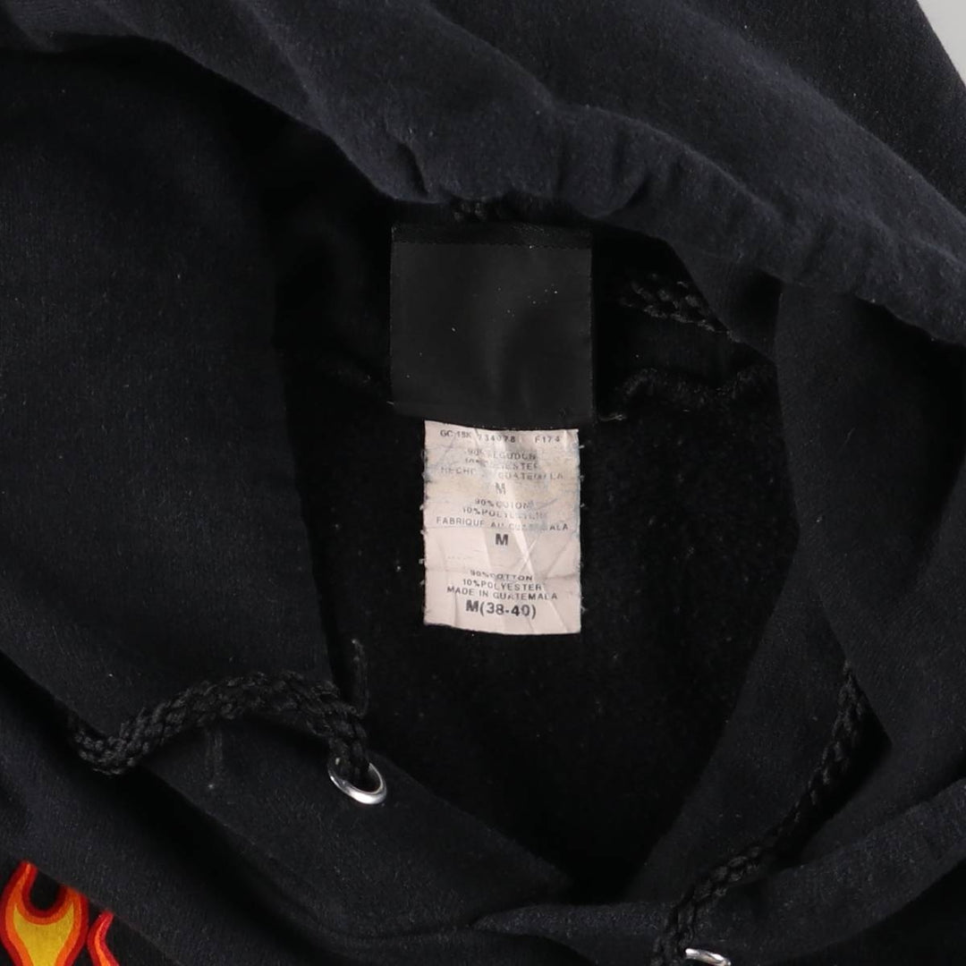 Thrasher Fire Pattern Pullover Hoodie, Men's Size M cotton black type Vintage Second Hand