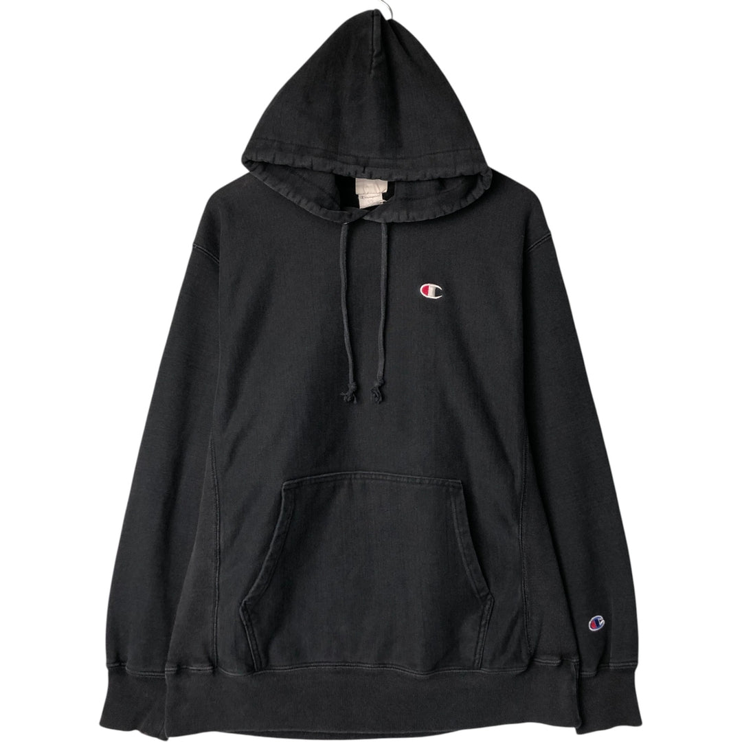 Champion REVERSE WEAVE Reverse Weave Sweat Pullover Hoodie Men's L size cotton black type Vintage Second Hand