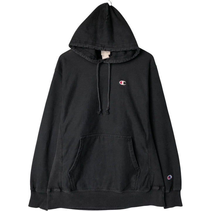 Champion REVERSE WEAVE Reverse Weave Sweat Pullover Hoodie Men's L size cotton black type Vintage Second Hand