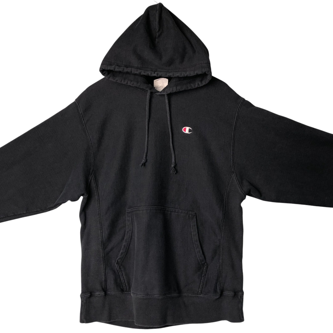 Champion REVERSE WEAVE Reverse Weave Sweat Pullover Hoodie Men's L size cotton black type Vintage Second Hand
