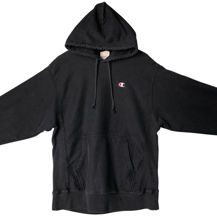 Champion REVERSE WEAVE Reverse Weave Sweat Pullover Hoodie Men's L size cotton black type Vintage Second Hand