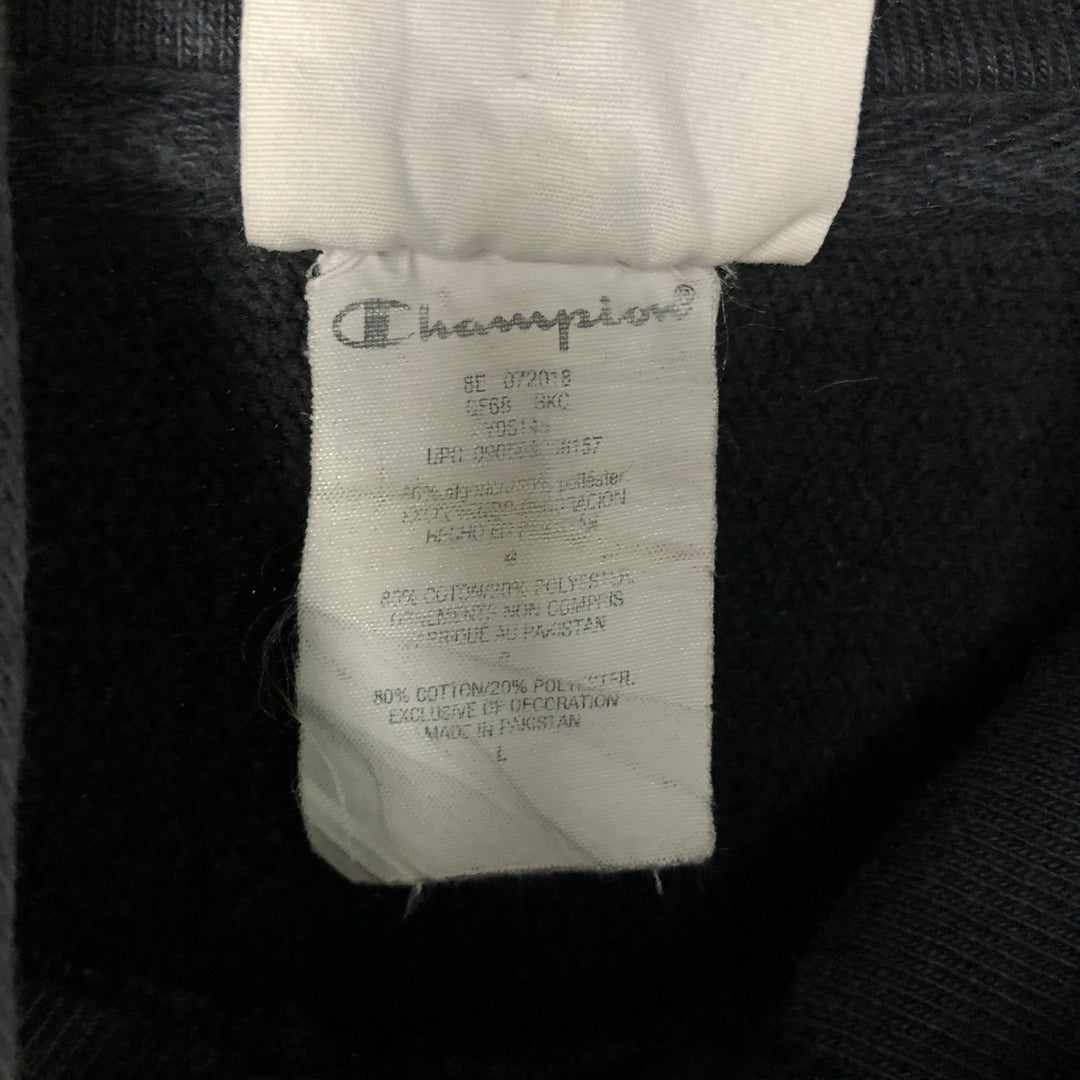 Champion REVERSE WEAVE Reverse Weave Sweat Pullover Hoodie Men's L size cotton black type Vintage Second Hand