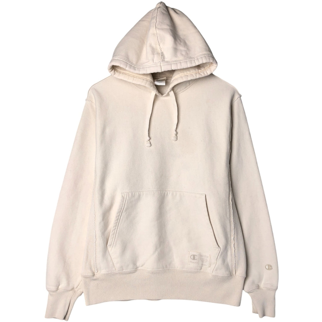 Champion Reverse Weave Natural State Eyeless Pullover Hoodie, Men's Size M cotton ivory Vintage Second Hand