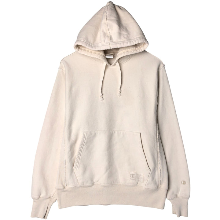 Champion Reverse Weave Natural State Eyeless Pullover Hoodie, Men's Size M cotton ivory Vintage Second Hand