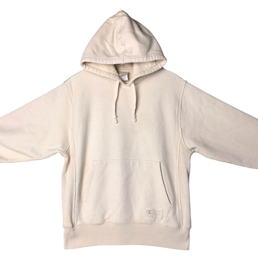 Champion Reverse Weave Natural State Eyeless Pullover Hoodie, Men's Size M cotton ivory Vintage Second Hand