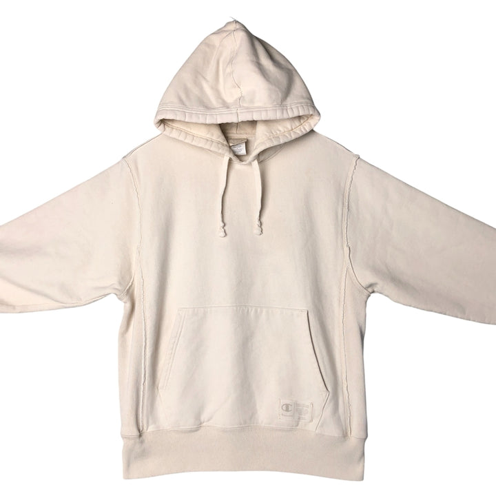 Champion Reverse Weave Natural State Eyeless Pullover Hoodie, Men's Size M cotton ivory Vintage Second Hand
