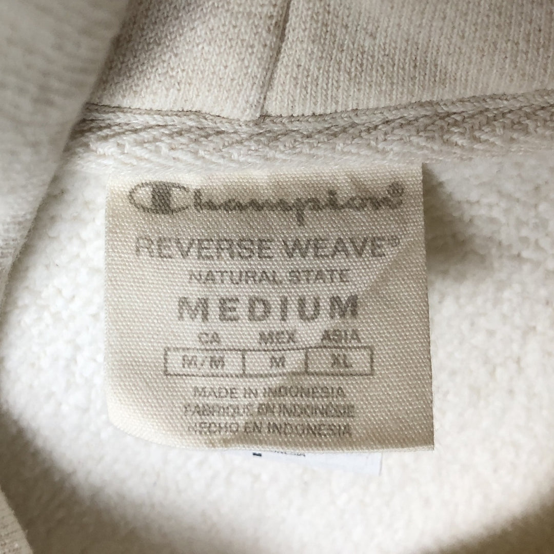 Champion Reverse Weave Natural State Eyeless Pullover Hoodie, Men's Size M cotton ivory Vintage Second Hand