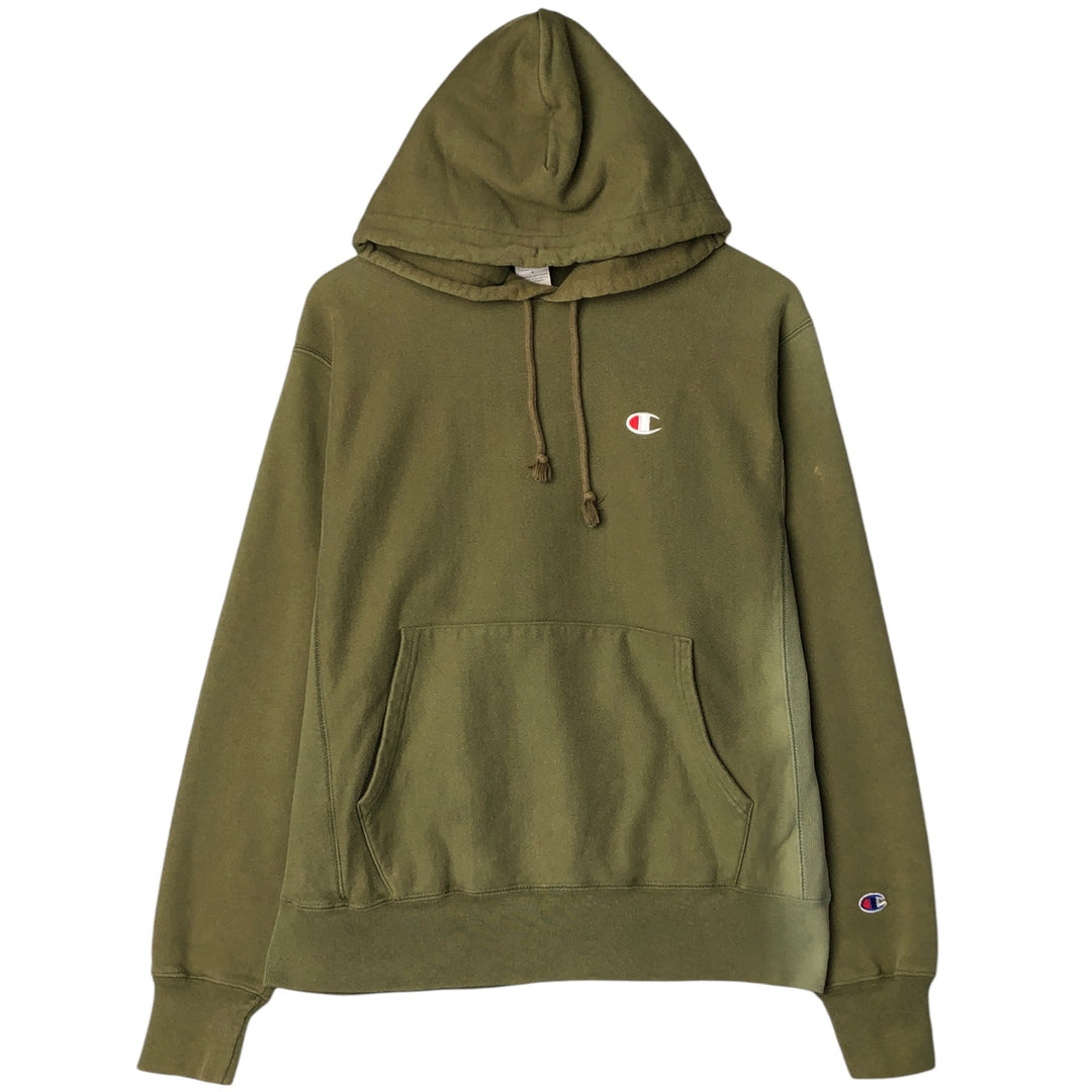 Champion REVERSE WEAVE Reverse Weave Sweat Pullover Hoodie Men's M cotton Khaki type sage green Vintage Second Hand